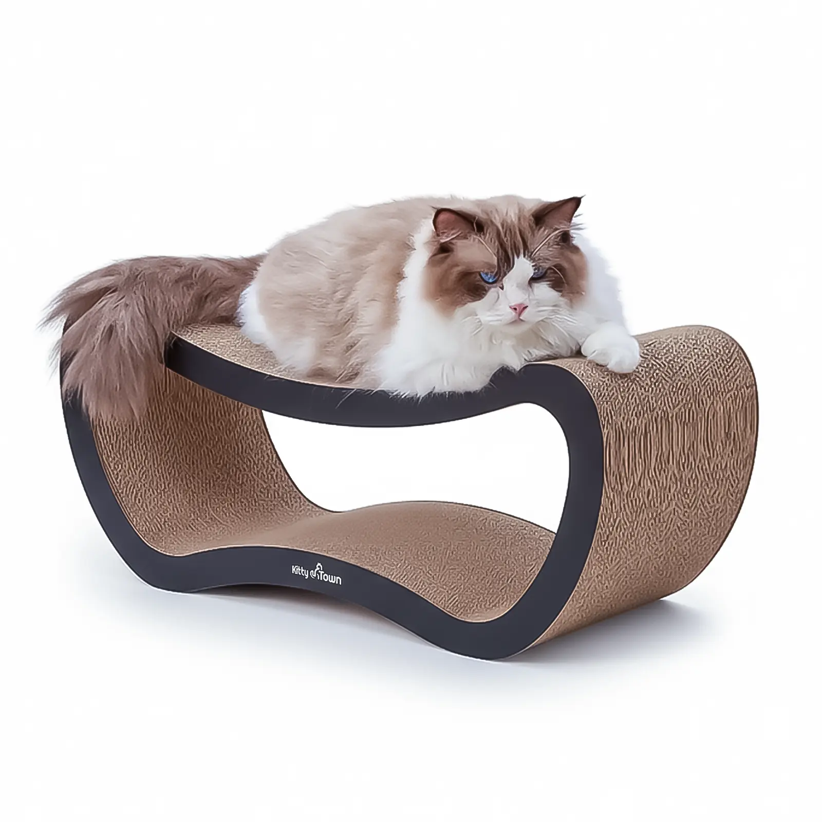 Luxe Krabsofa Kitty Town Leo Large zwart met kat 3